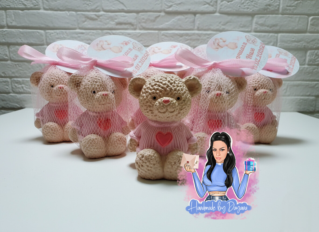 Подаръчета за гости - мече със сърце