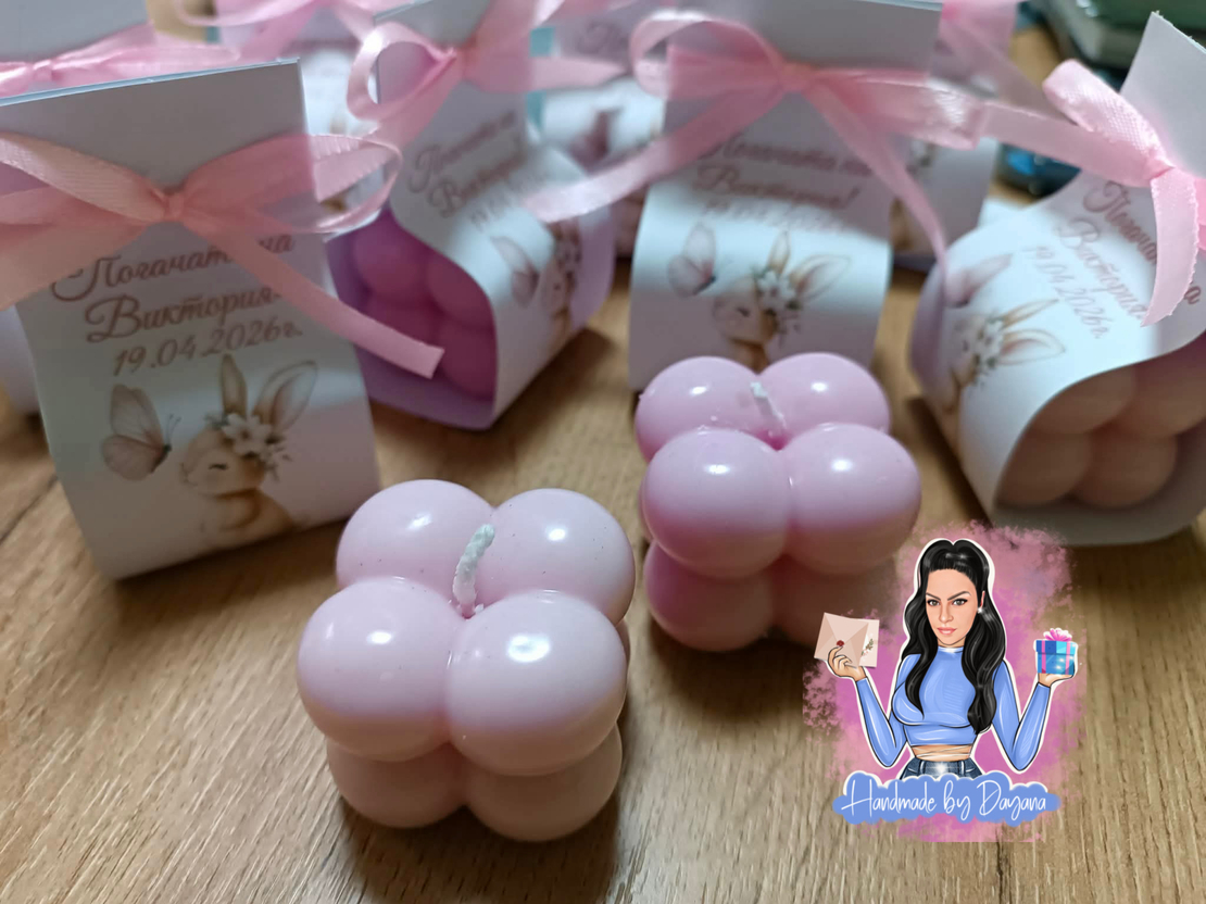 Бъбъл свещ в картонена опаковка 