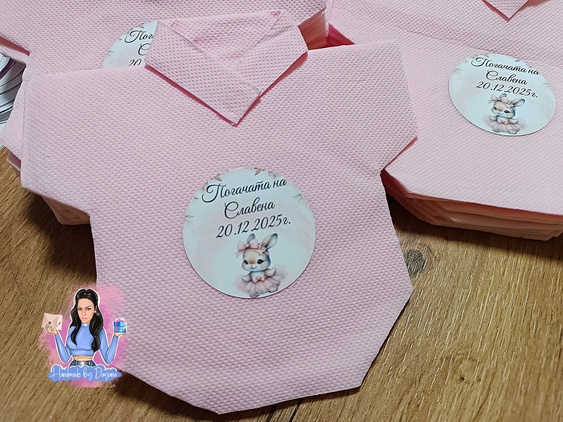 Салфетка боди - ''Розово зайче