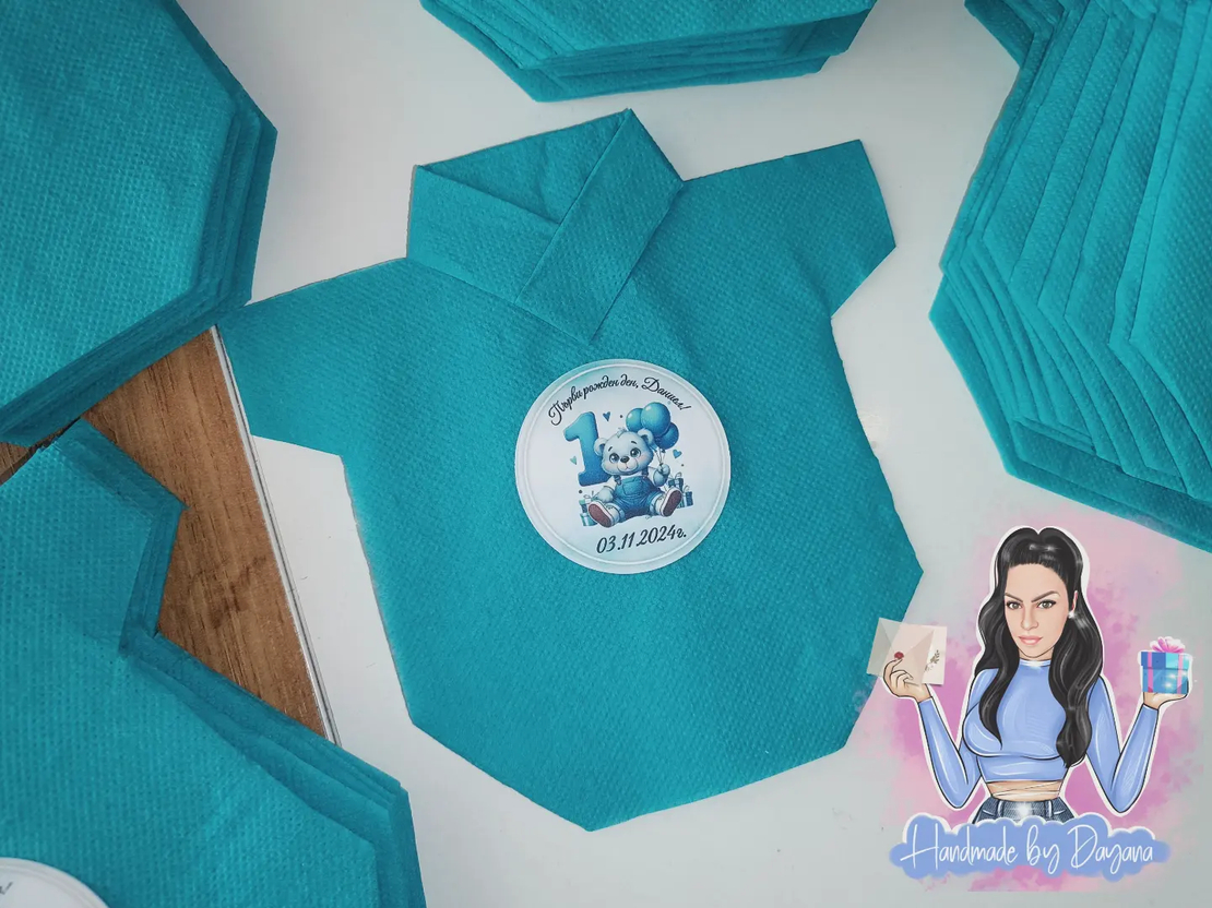 Салфетка във формата на боди ''Мече''