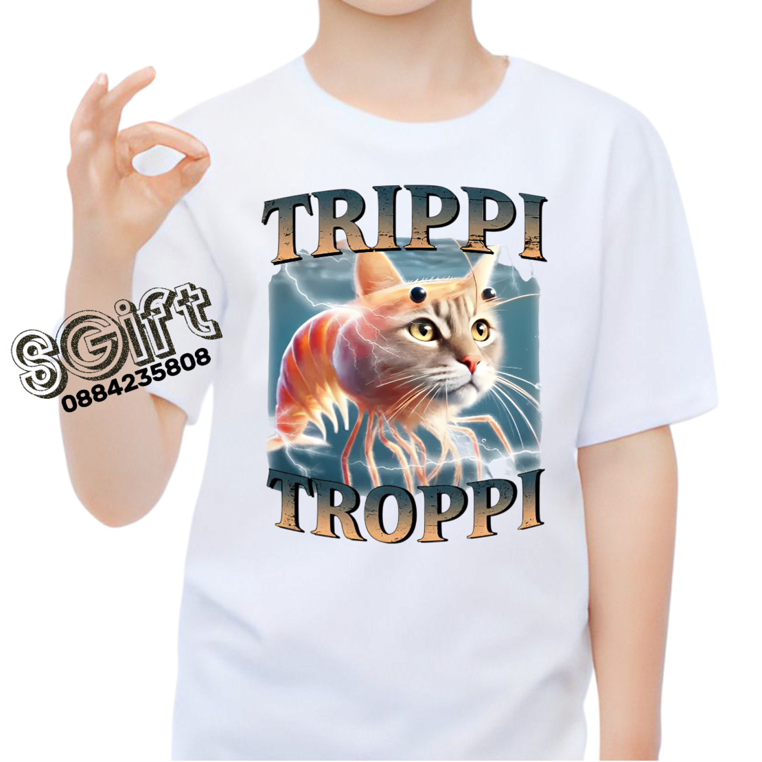 Детска тениска „Trippi Troppi“ – Котешка скарида