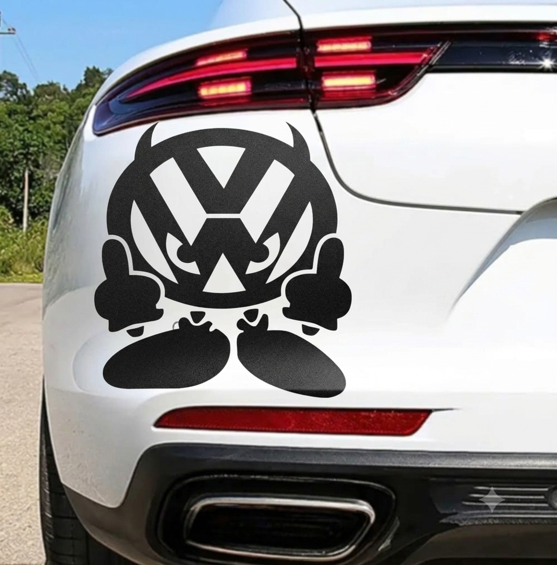 Стикер за кола „Volkswagen Среден пръст“