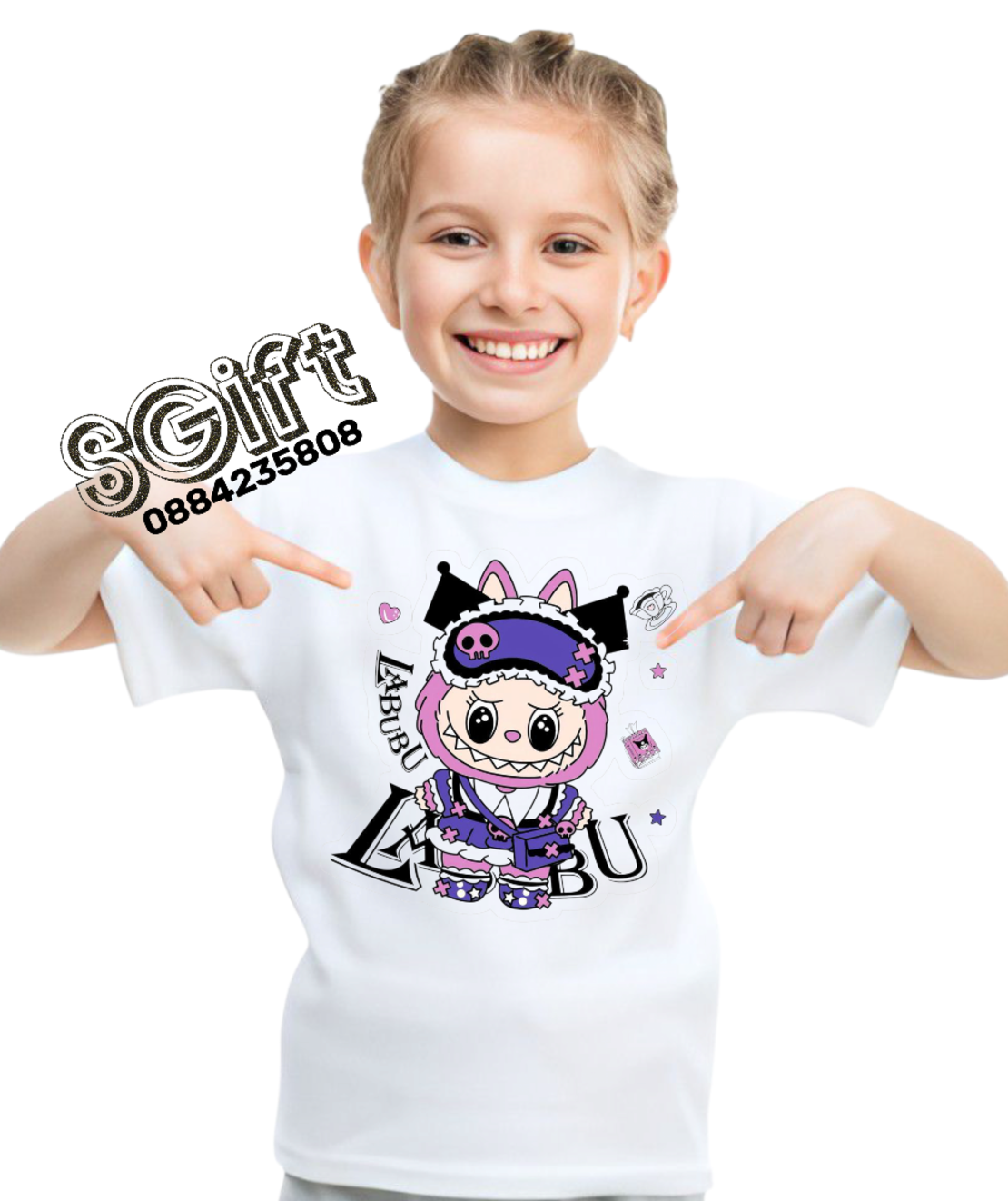 Детска тениска „Labubu Kuromi Style“
