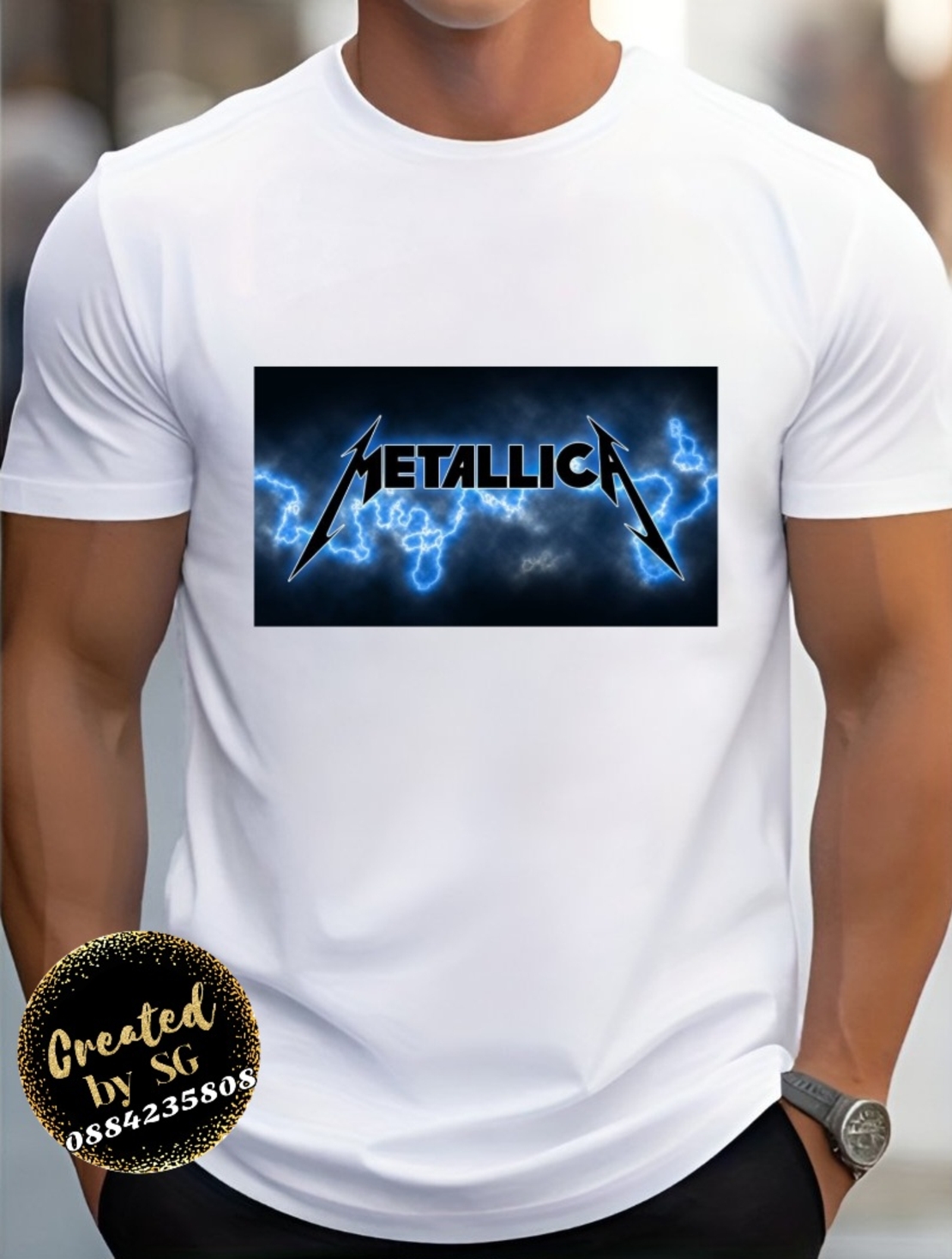 Мъжка тениска „Metallica електрически светкавици