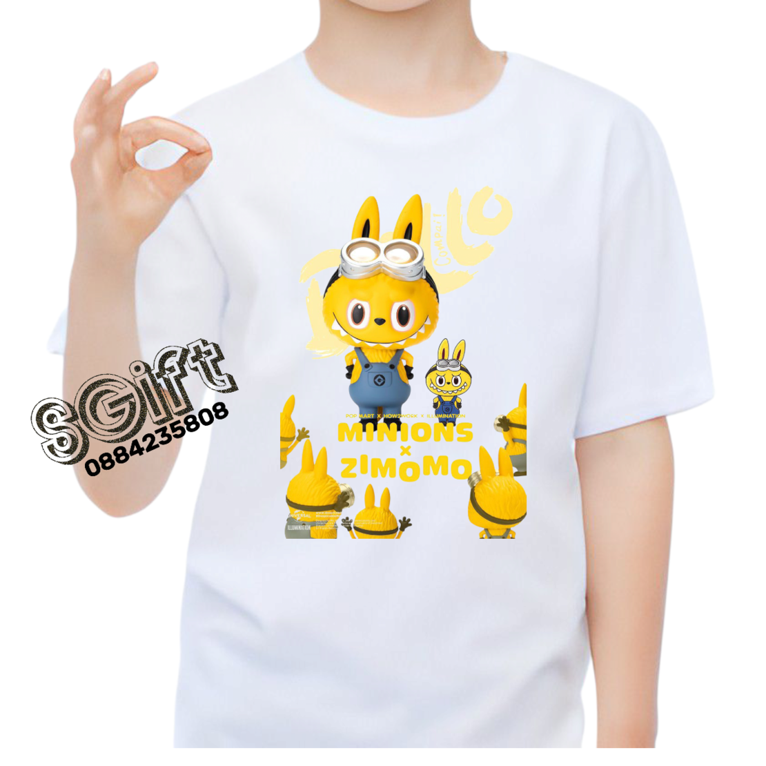Детска тениска „Labubu Minions x Zimomo“