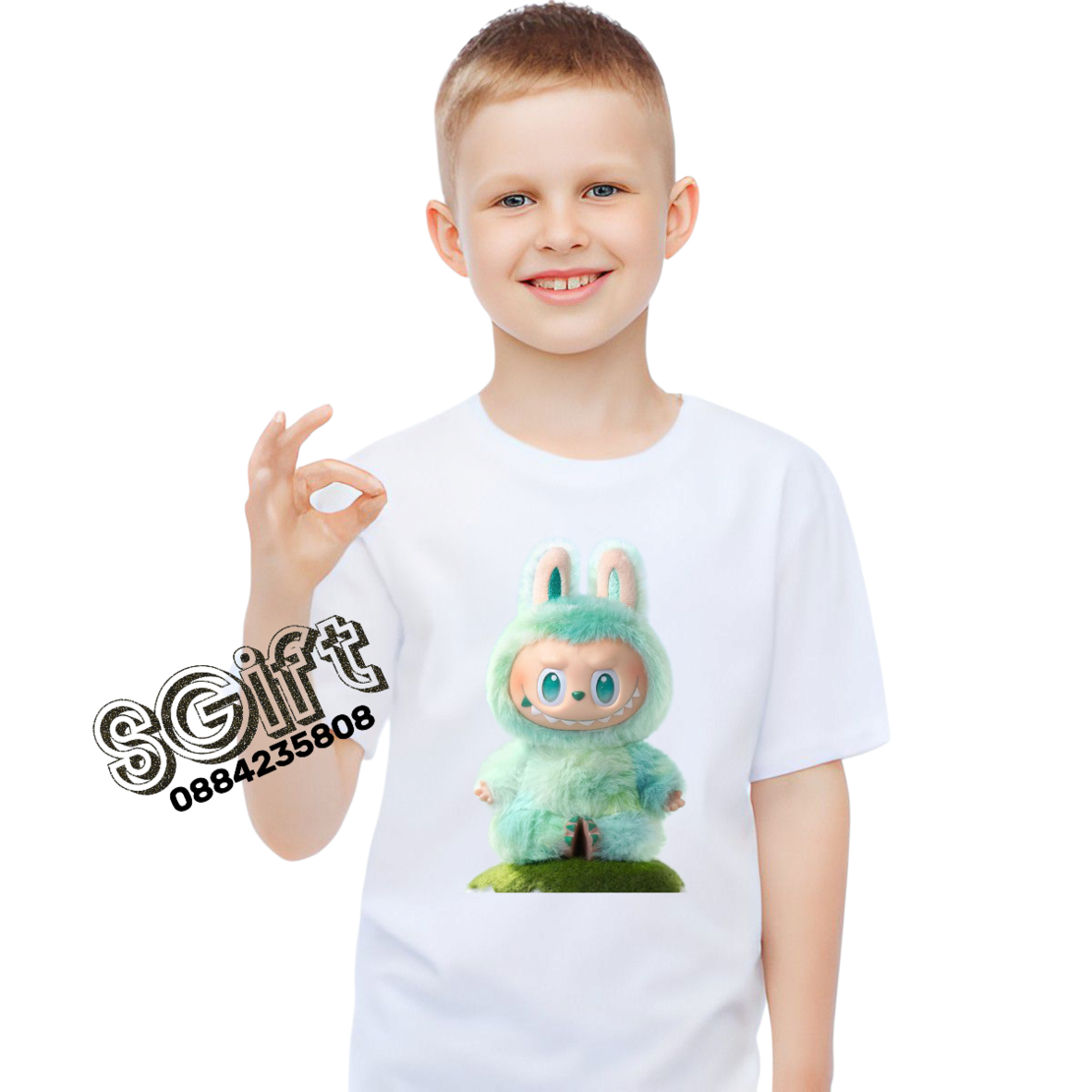 Детска тениска „Labubu Mint Fluff“