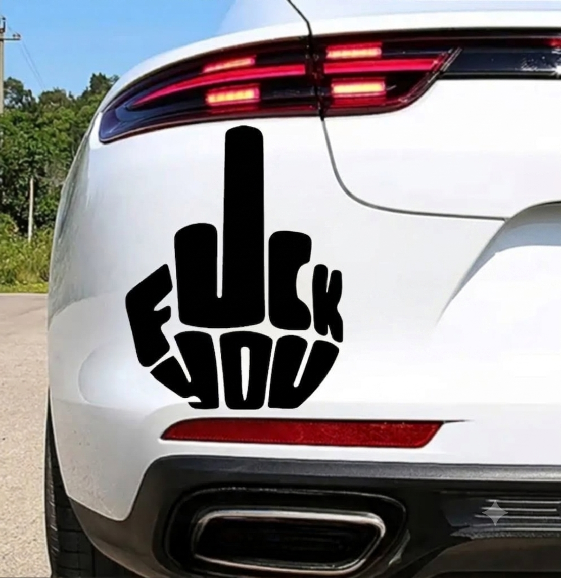 Стикер за кола „Среден пръст Fuck You“