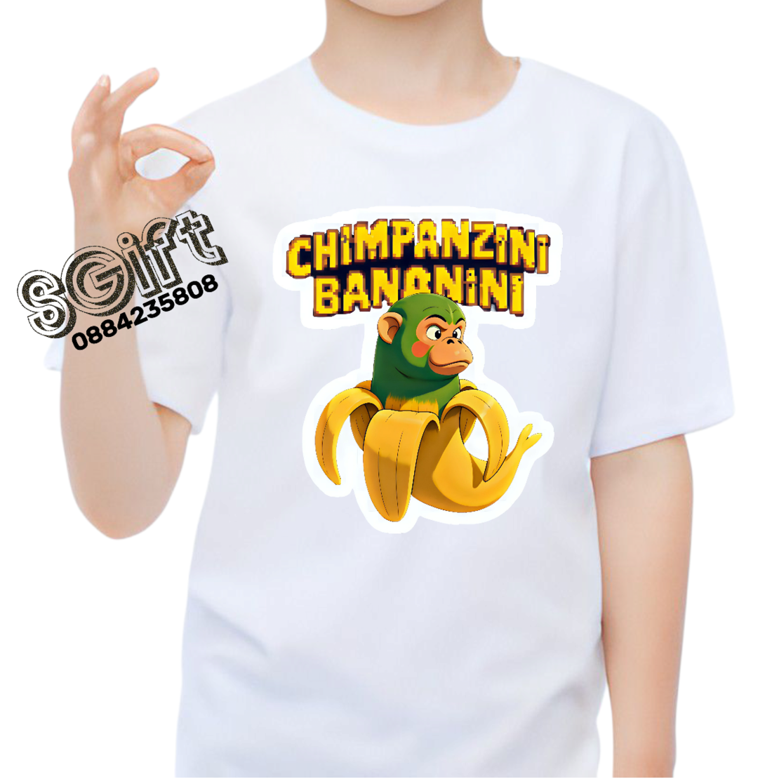 Детска тениска „Chimpanzini Bananini“