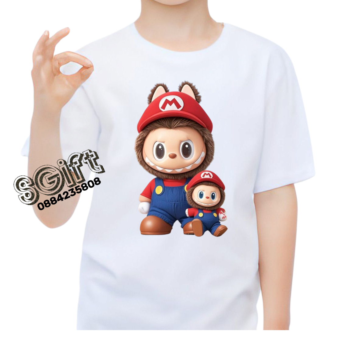 Детска тениска „Labubu Mario“