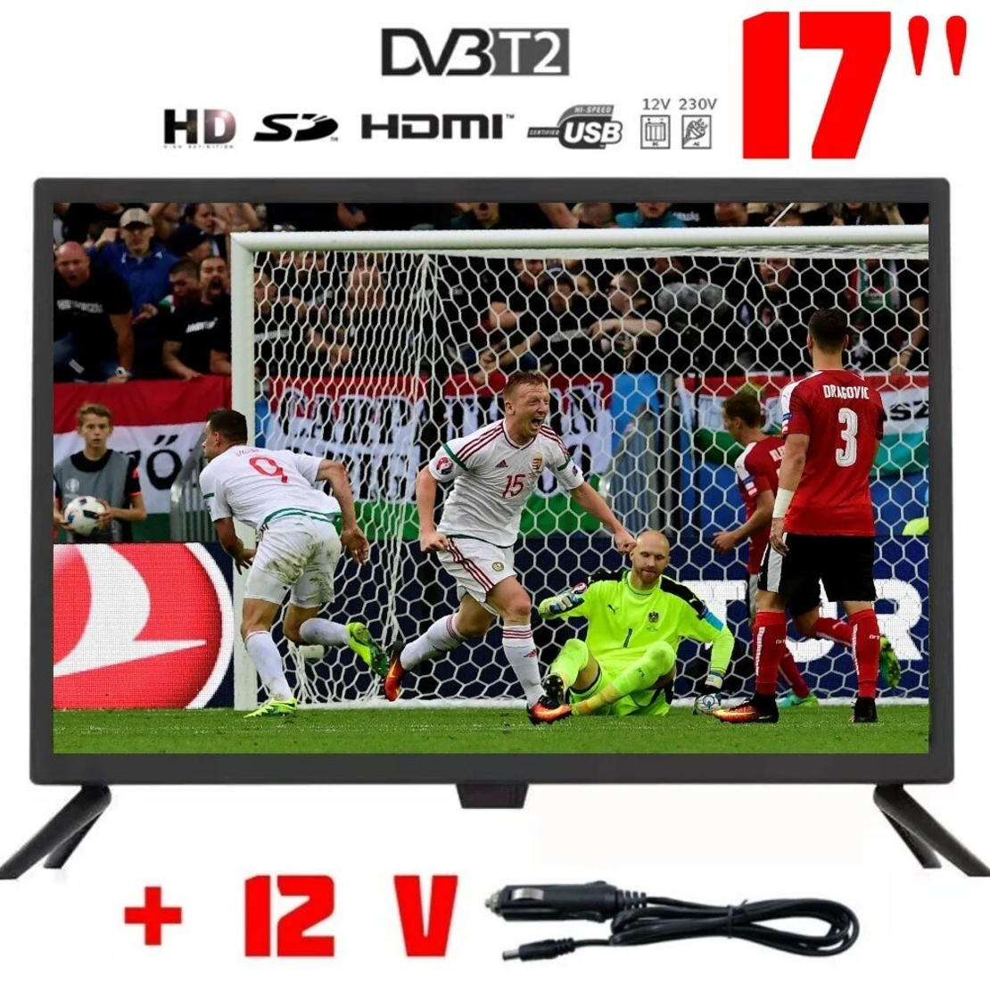 ТЕЛЕВИЗОР НА 12 ВОЛТА NORTHERN CROSS NC-W17, 17 ИНЧА, DVB-T2,USB, LED