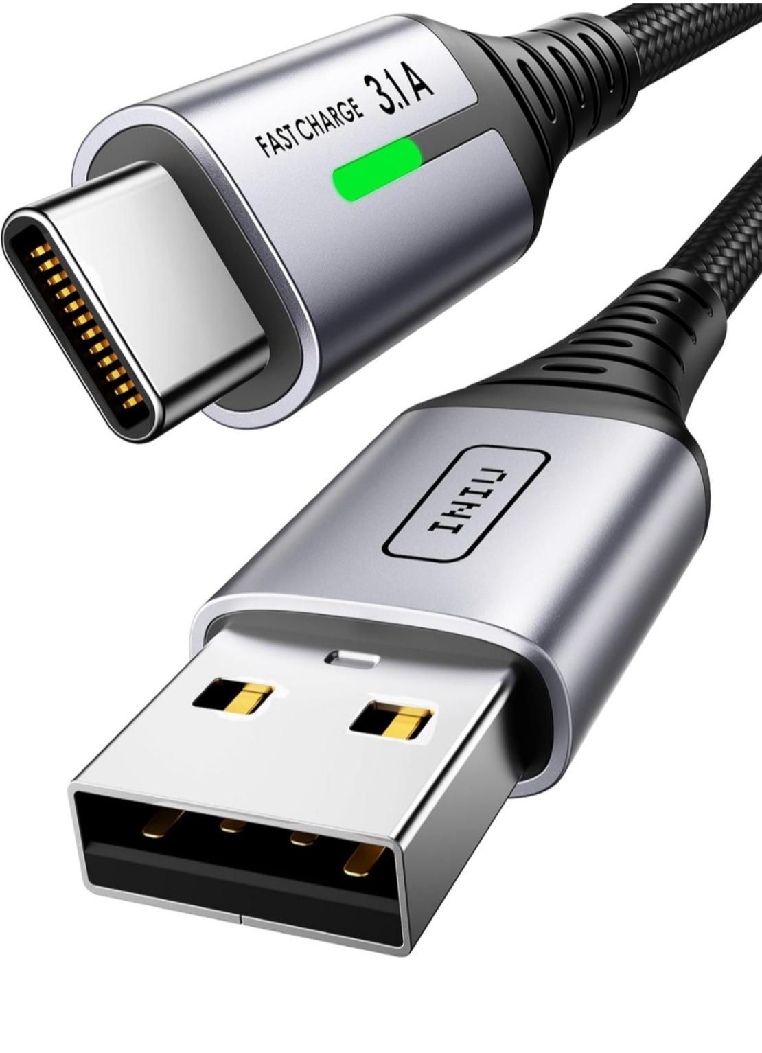 INIU кабел USB A USB C, [2m] QC 3,0 y 3,1A кабел USB C