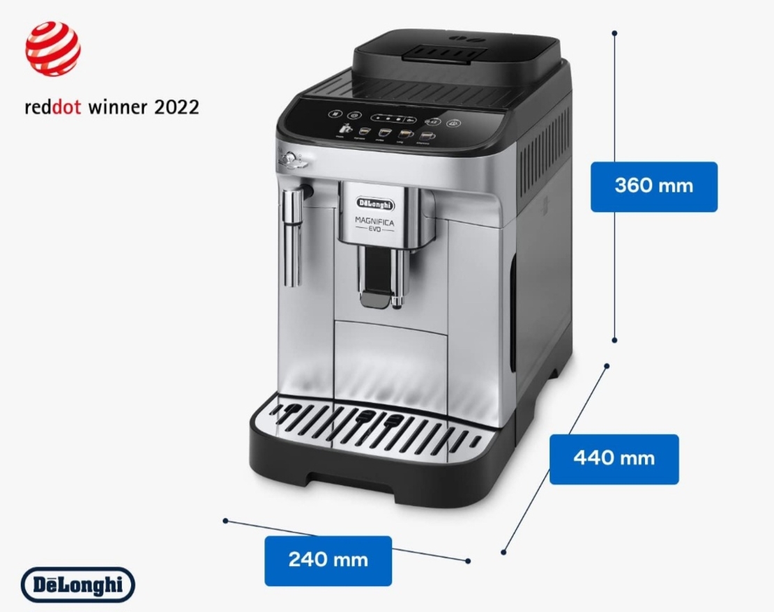 Кафеавтомат De'Longhi Magnifica Evo ECAM 290.31.SB, 1.8 л, 15 бара