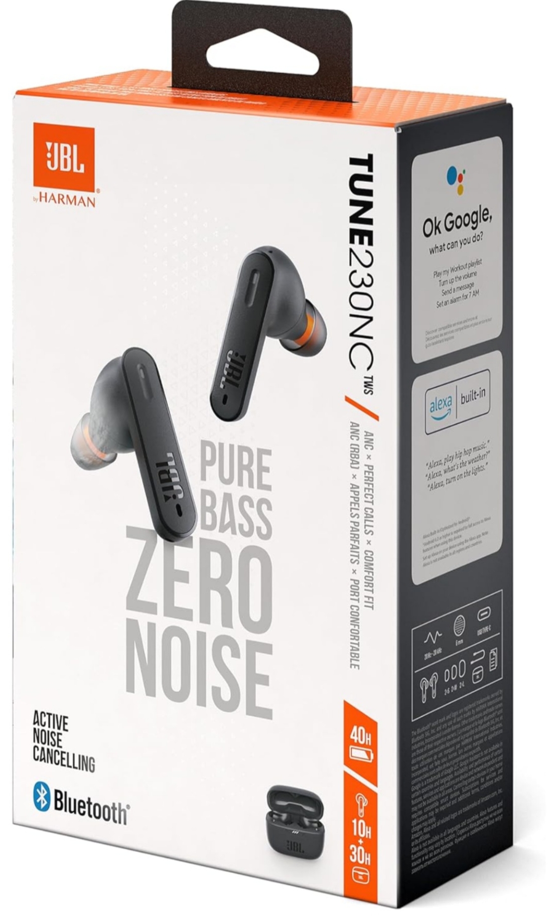Аудио слушалки In Ear JBL Tune 230NC TWS, True Wireless, Pure Bass, Noise Cancelling, IPX4, Черен
