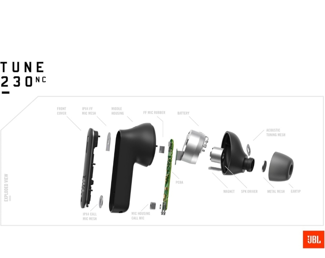 Аудио слушалки In Ear JBL Tune 230NC TWS, True Wireless, Pure Bass, Noise Cancelling, IPX4, Черен