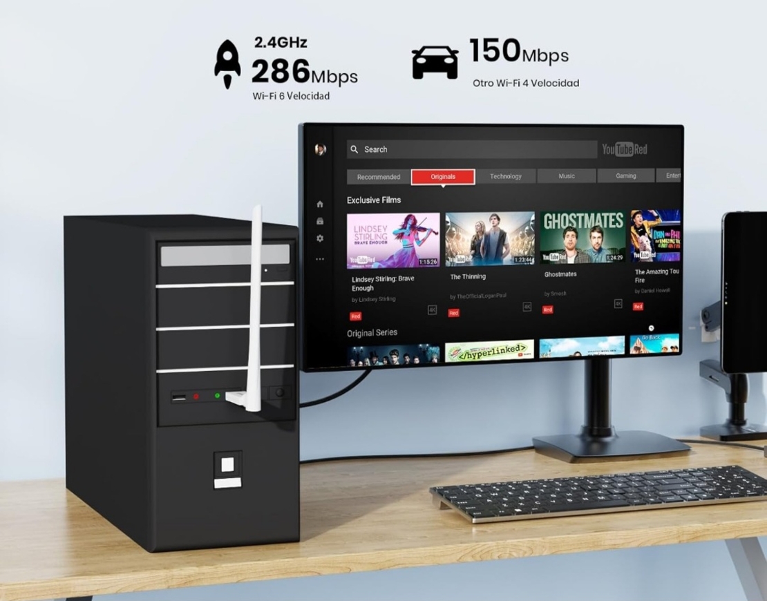 Tenda U2 Wi-Fi 6 USB адаптер AX300, антена и Wi-Fi