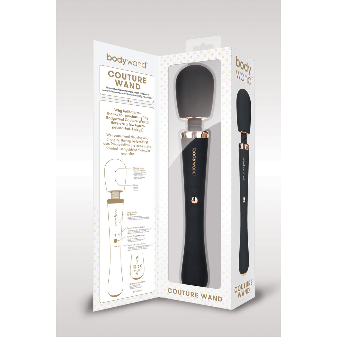 Черен масажор Bodywand Negro
