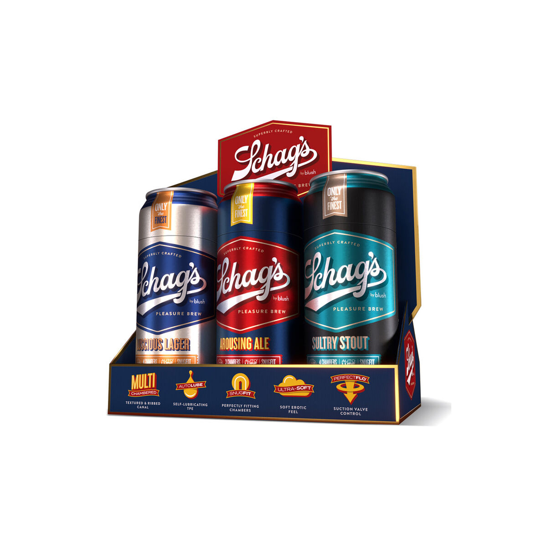 Комплект от 3 броя мастурбатор за мъже - Endurance Jack Ass Blush Schags