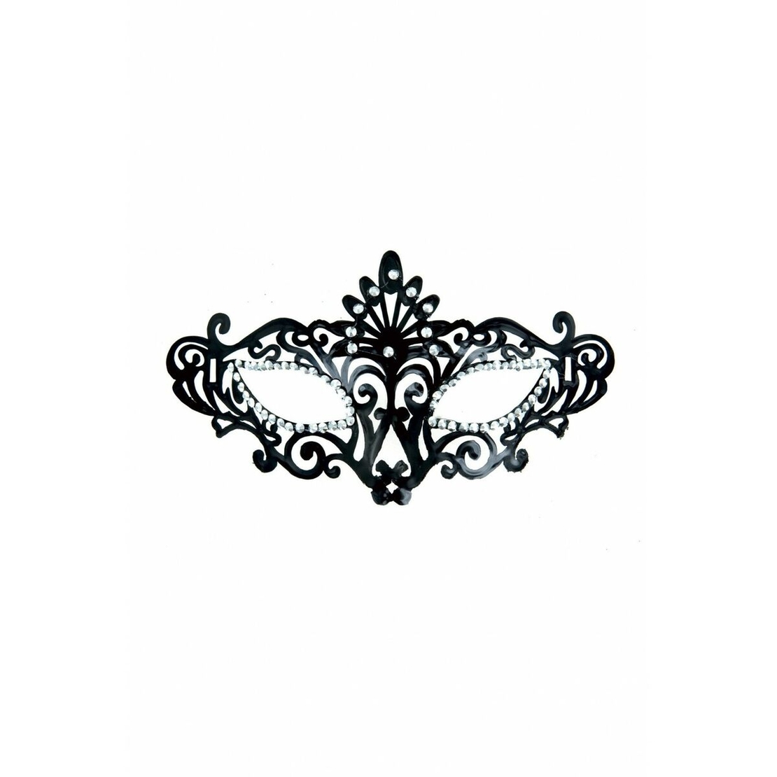 Маска за очи - Черна с бели камъни Shhh Blindfold Maskarade