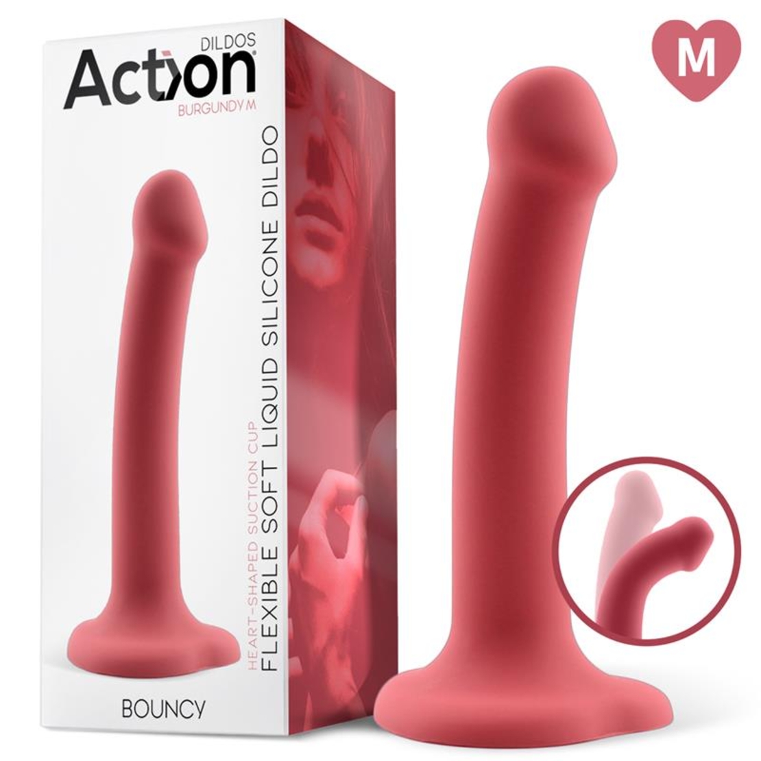 Силиконово дилдо ACTION Bouncy Liquid, хипер-гъвкав, 7