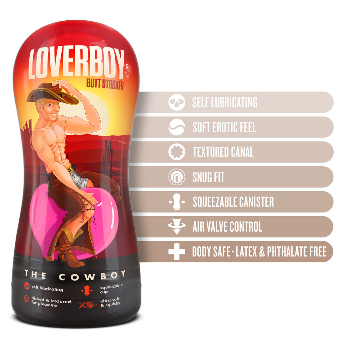 Blush Loverboy – Endurance Jack Ass Мъжки мастурбатор Телесен