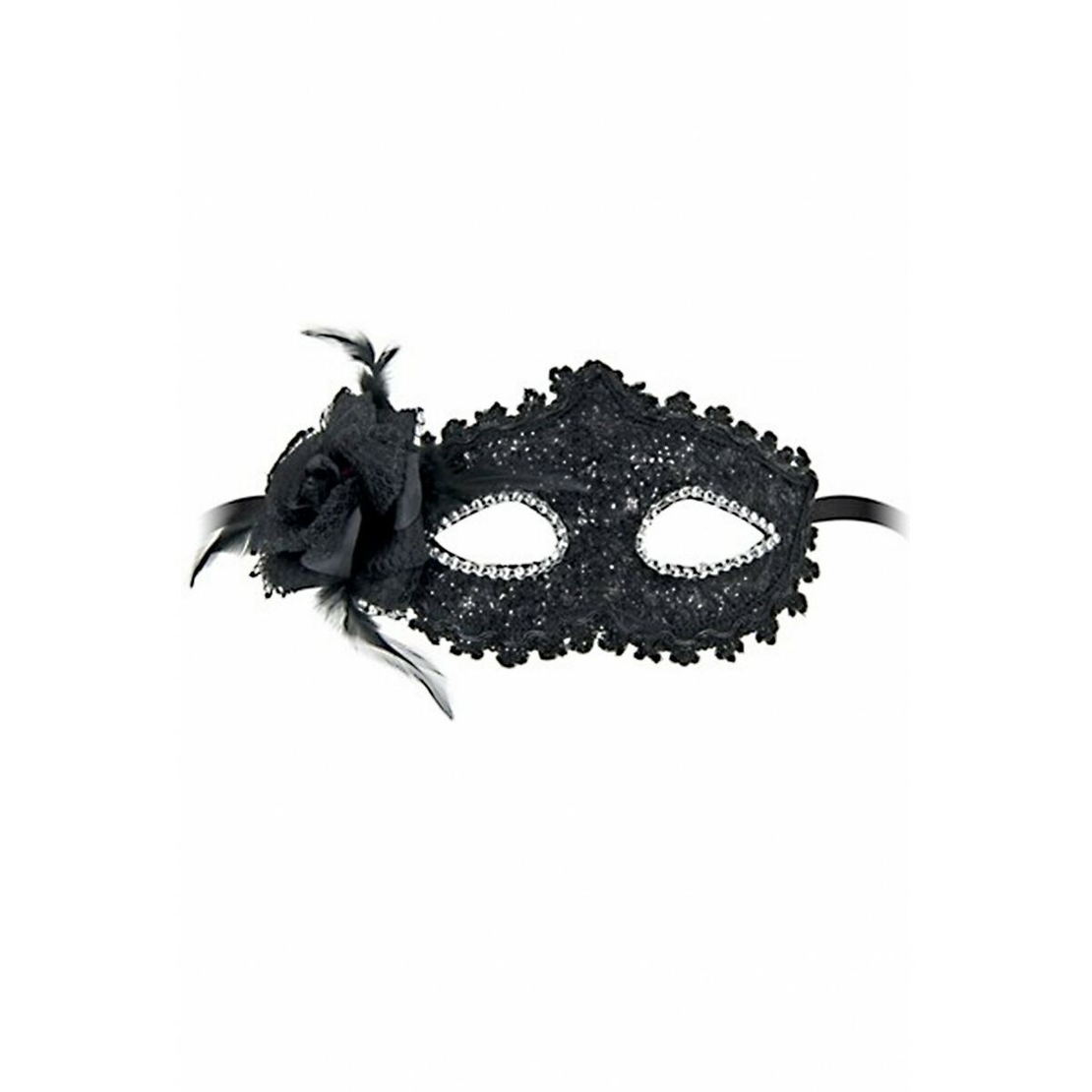Маска за очи с цвете - Черна Shhh Blindfold Maskarade