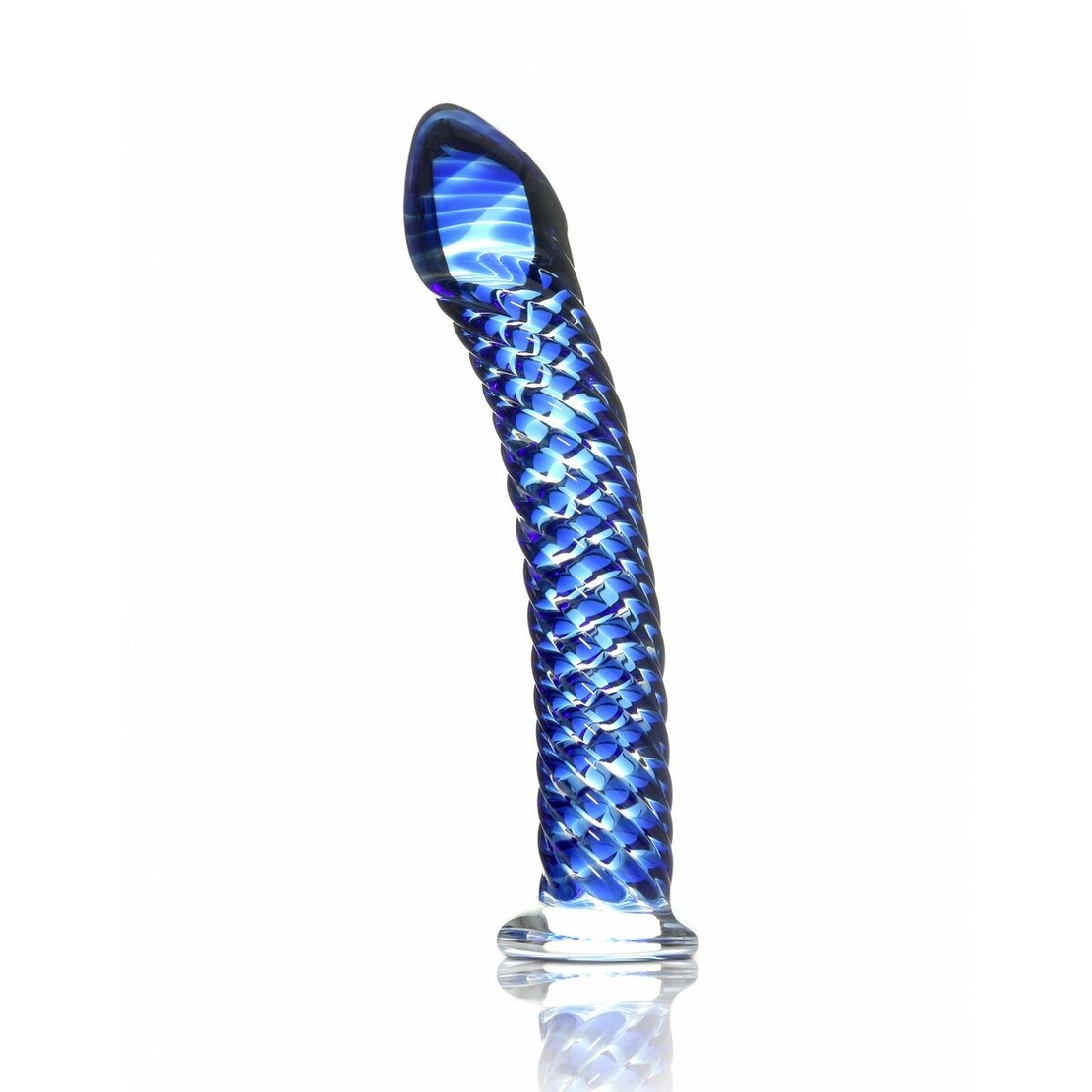 Стъклено Релефно Дилдо Pipedream Icicles Синьо