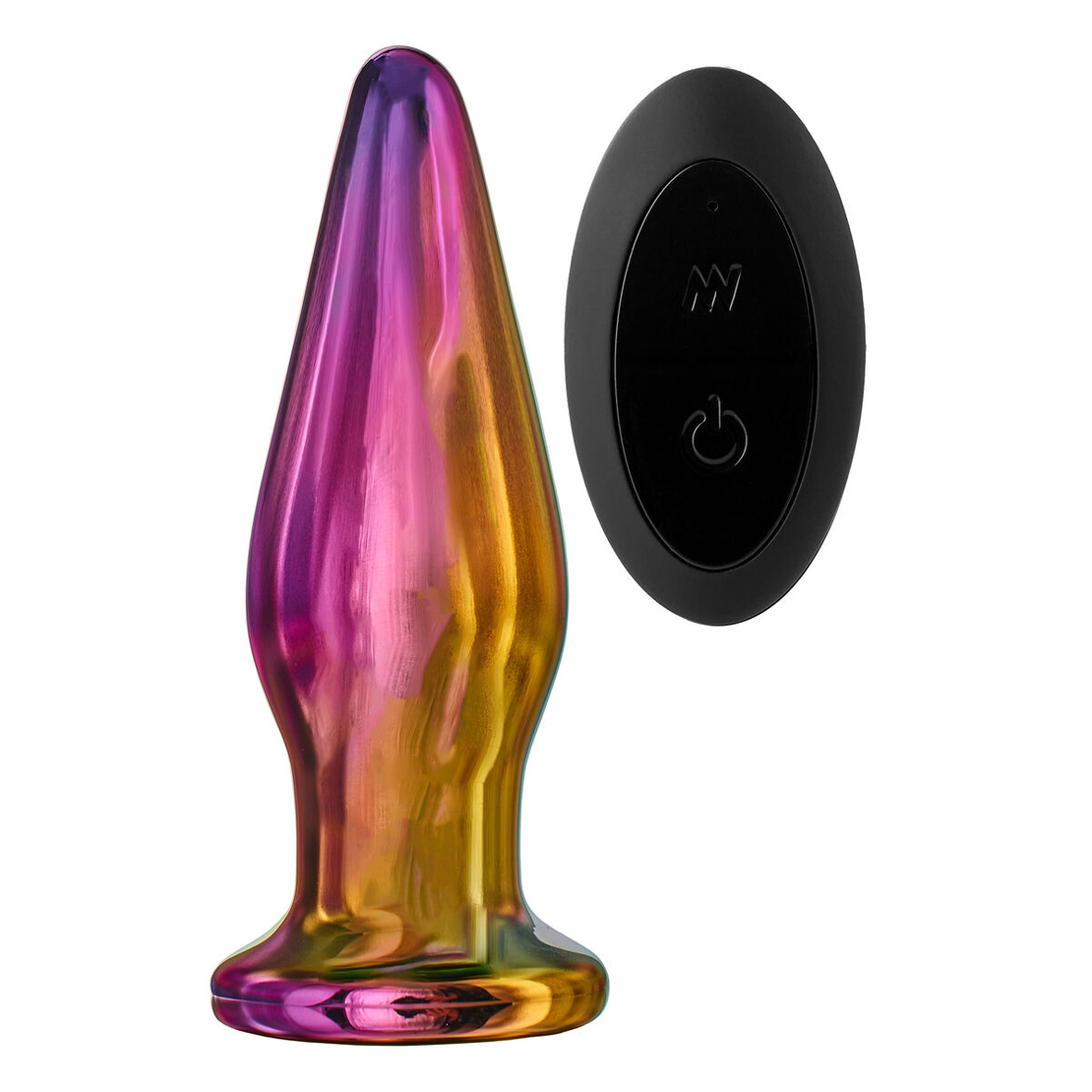 Анална вибрираща тапа с дистанционно Dream Toys Glamour Glass Многоцветна 4,3 см