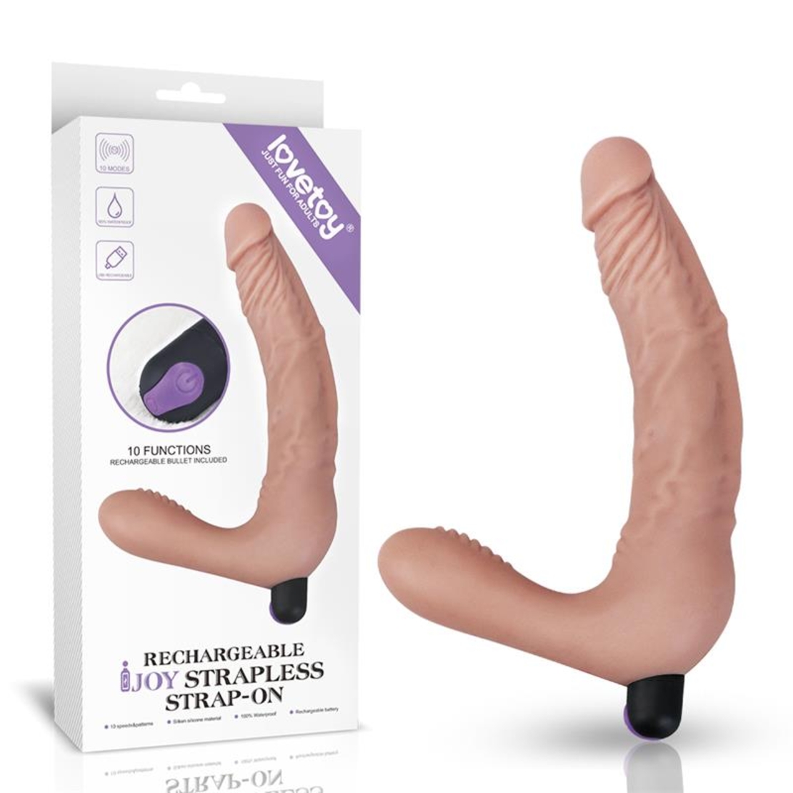 Двойно силиконово дилдо без презрамки LOVETOY с USB