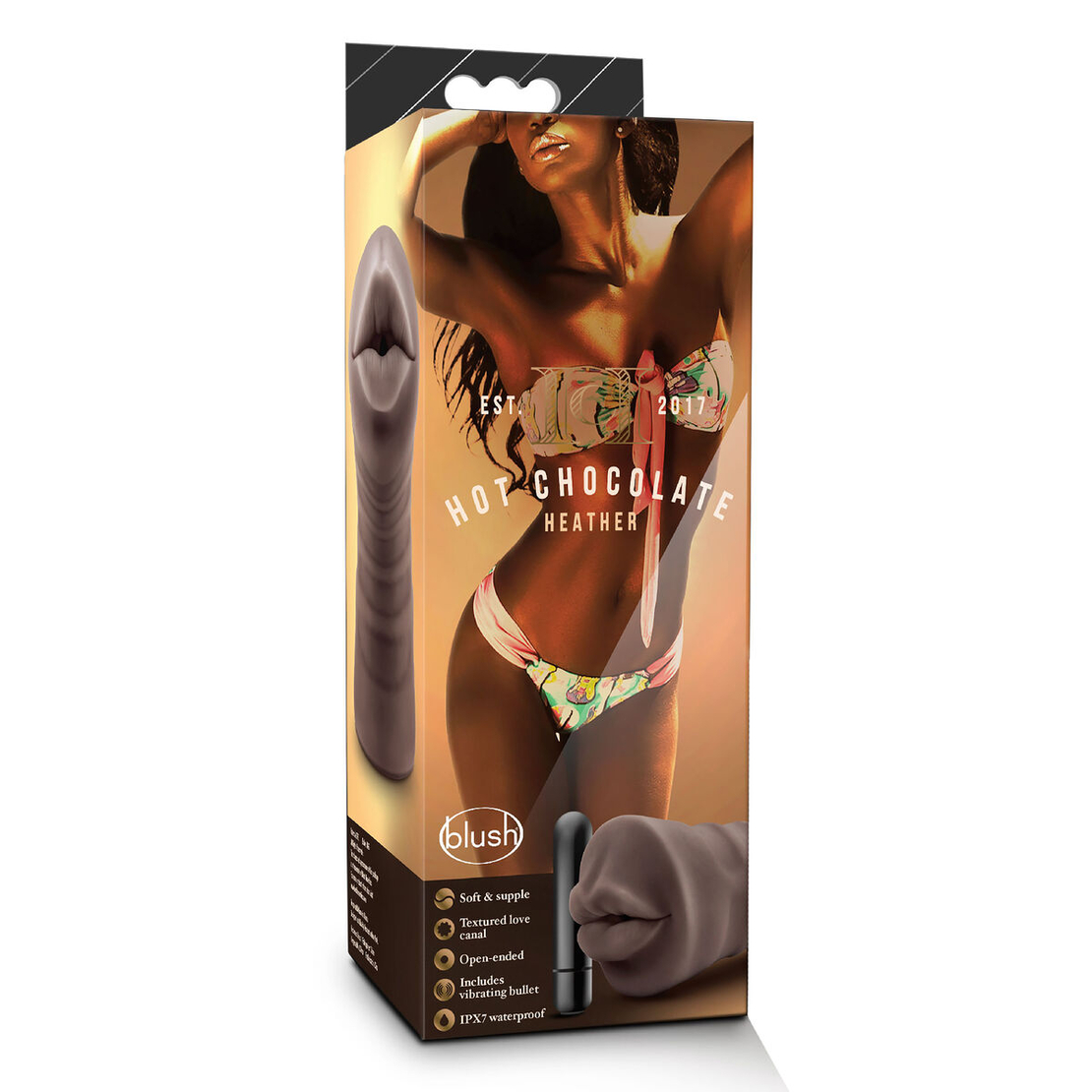 Blush Hot Chocolate Heather – Мъжки мастурбатор уста Кафяв