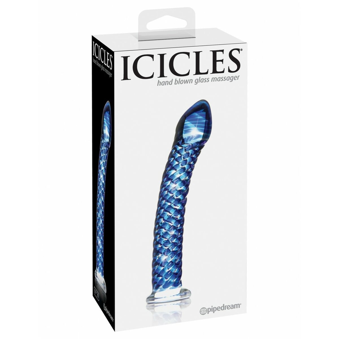 Стъклено Релефно Дилдо Pipedream Icicles Синьо