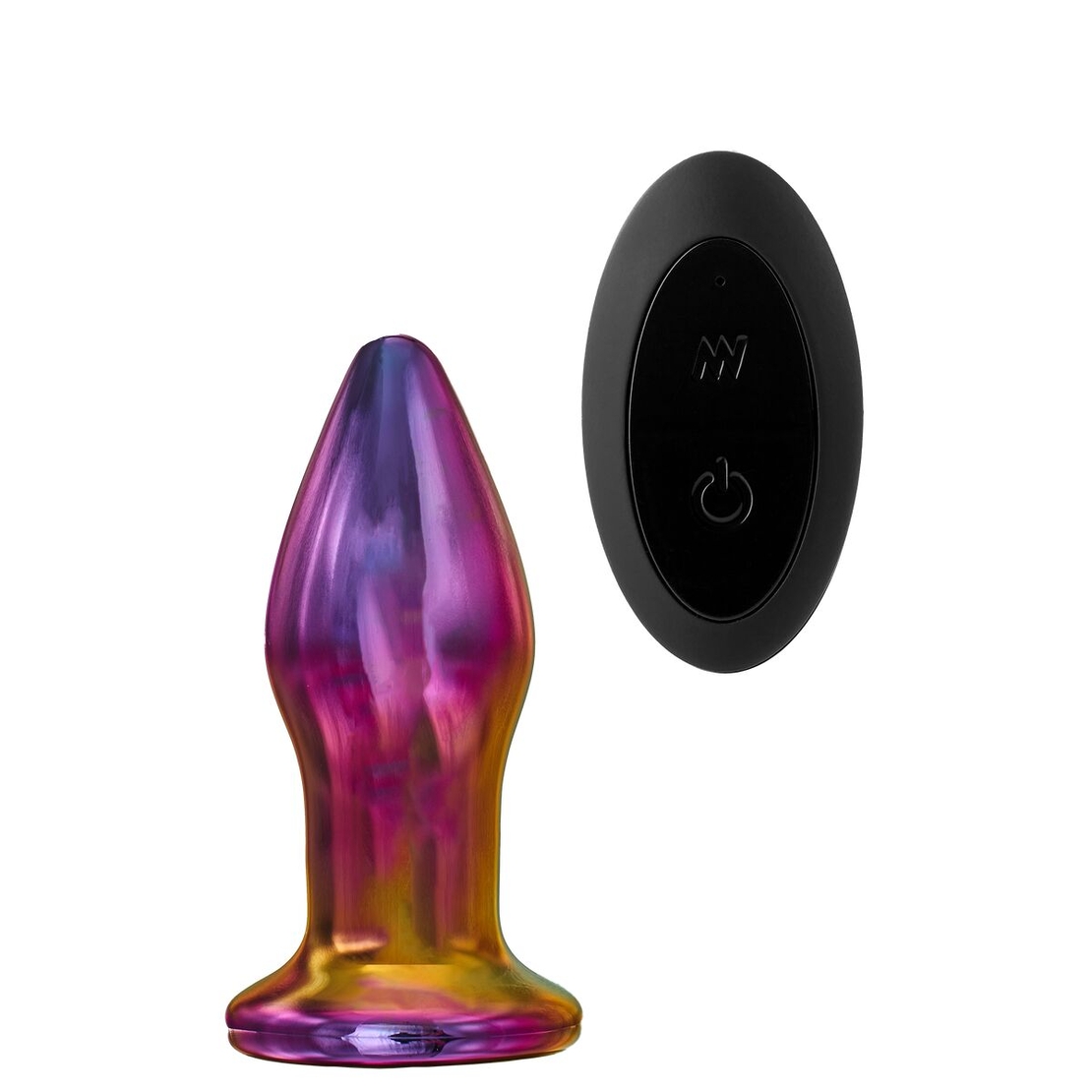 Анална вибрираща тапа с дистанционно Dream Toys Glamour Glass Многоцветен 3,9 см