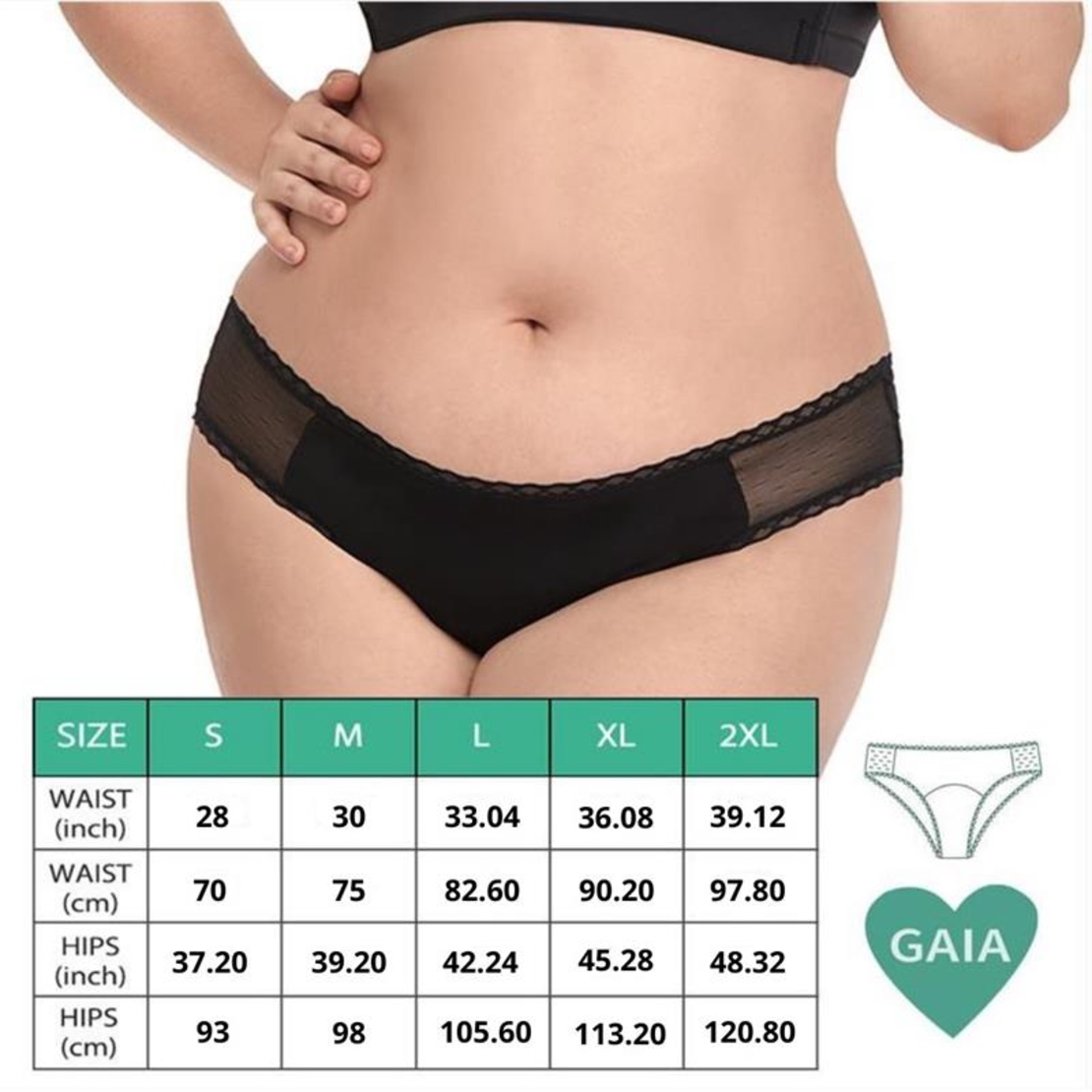 ADALET ECO PERIOD Gaia Normal – менструални бикини, Размер XL