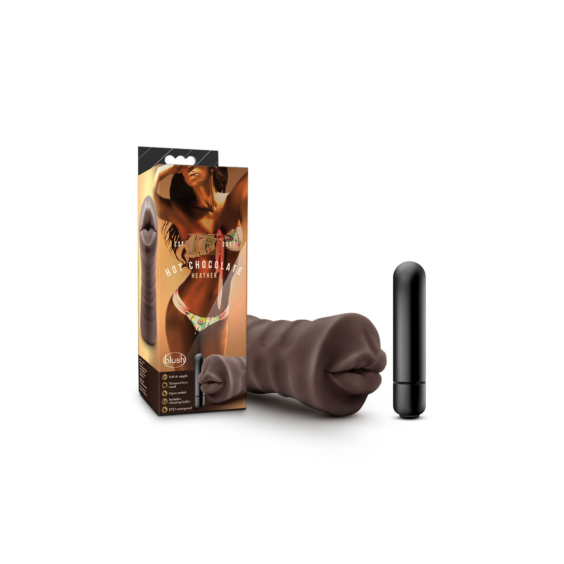 Blush Hot Chocolate Heather – Мъжки мастурбатор уста Кафяв