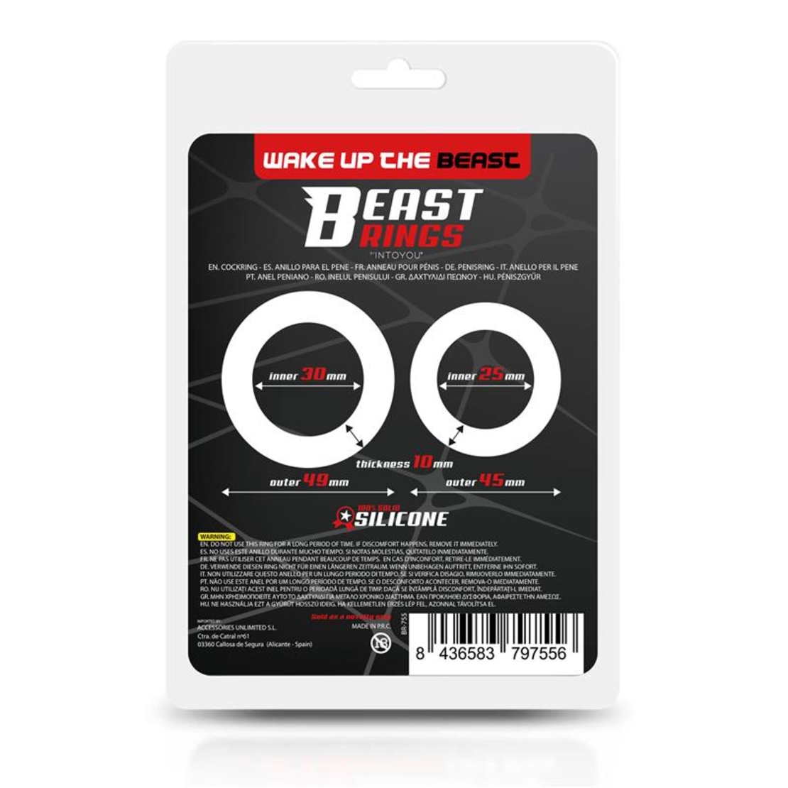 BEAST RINGS Двоен пръстен за пенис 2.5 / 3 см