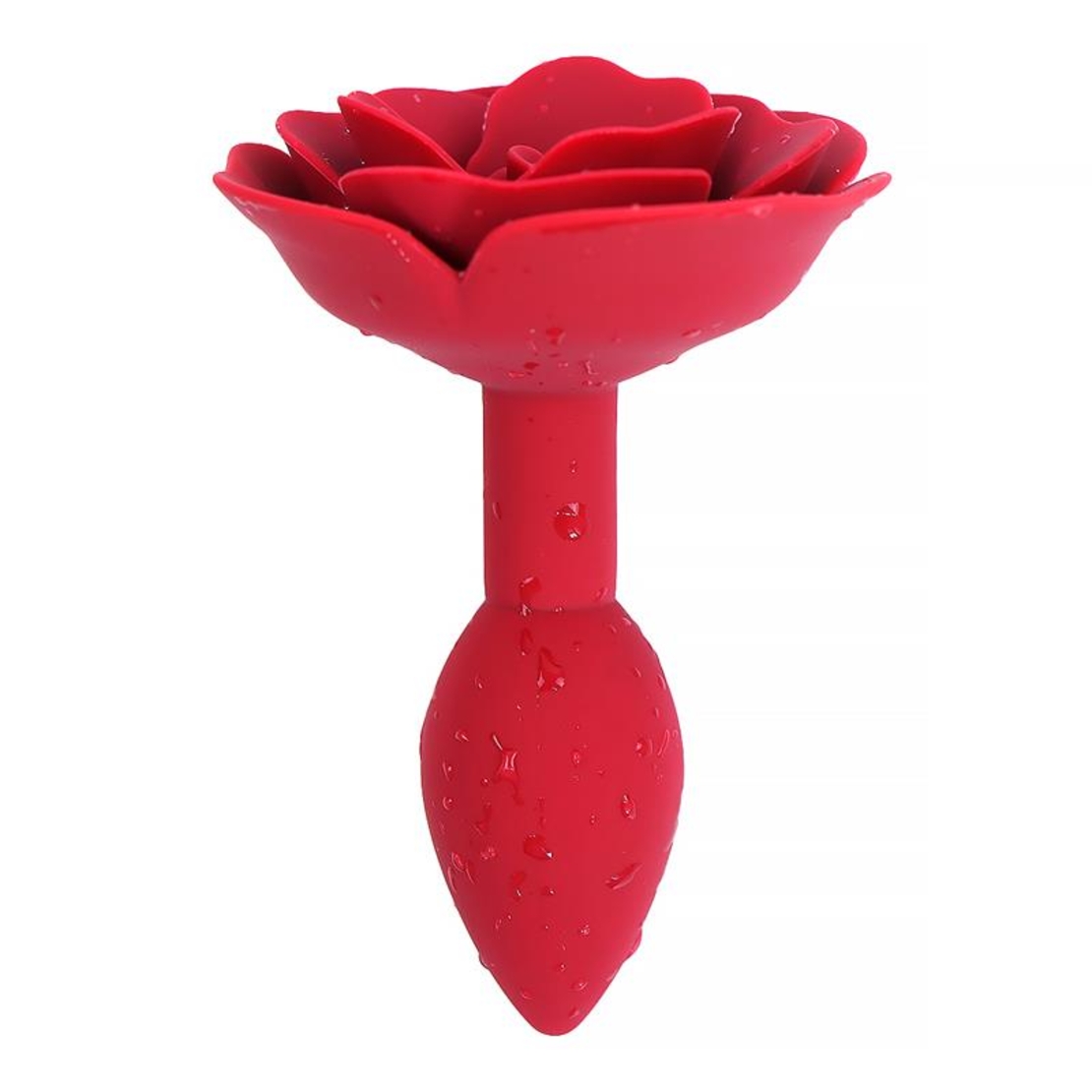 A-GUSTO Rose – червен силиконов анален плъг с роза