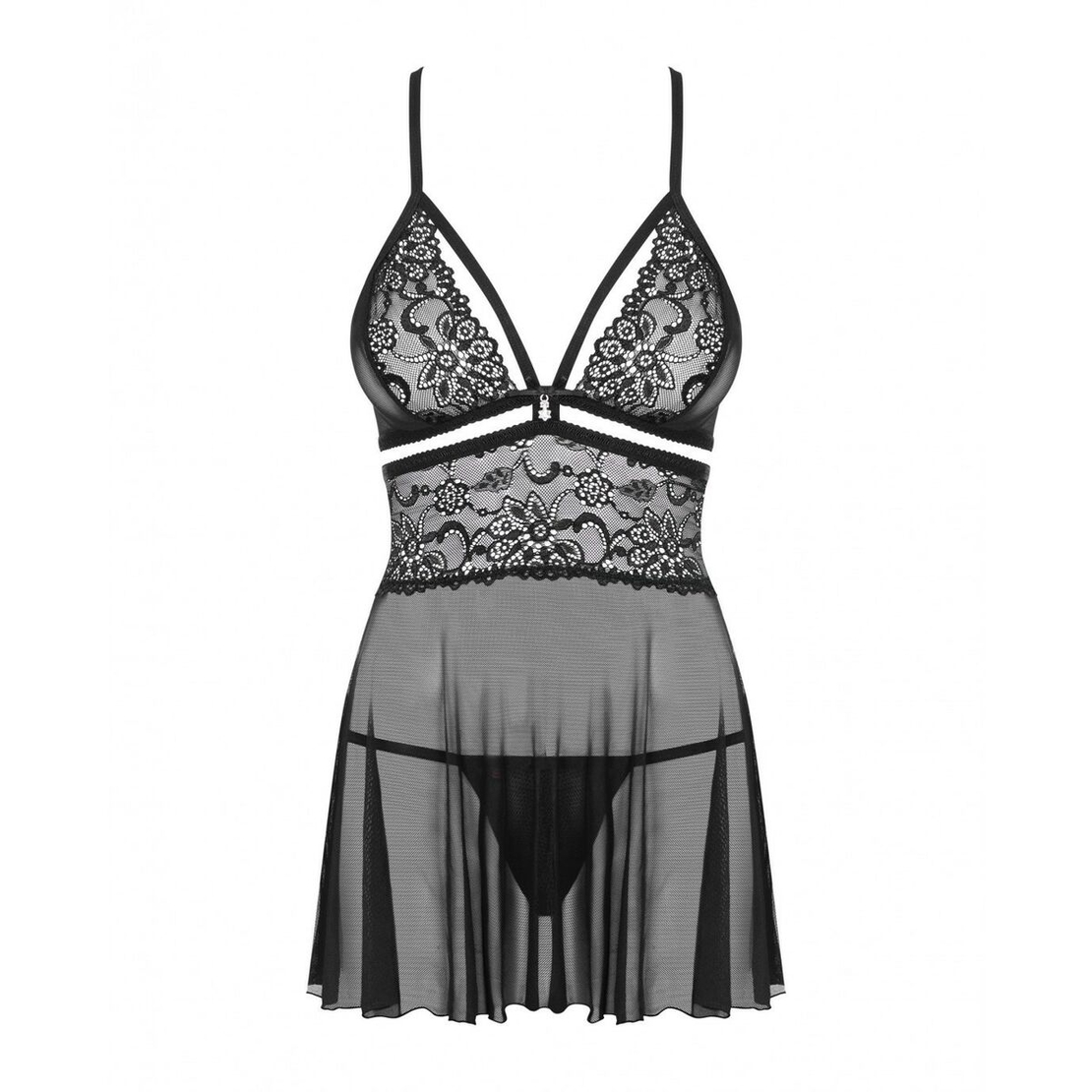 Нощница Obsessive 838-BAB-1 Черен S/M