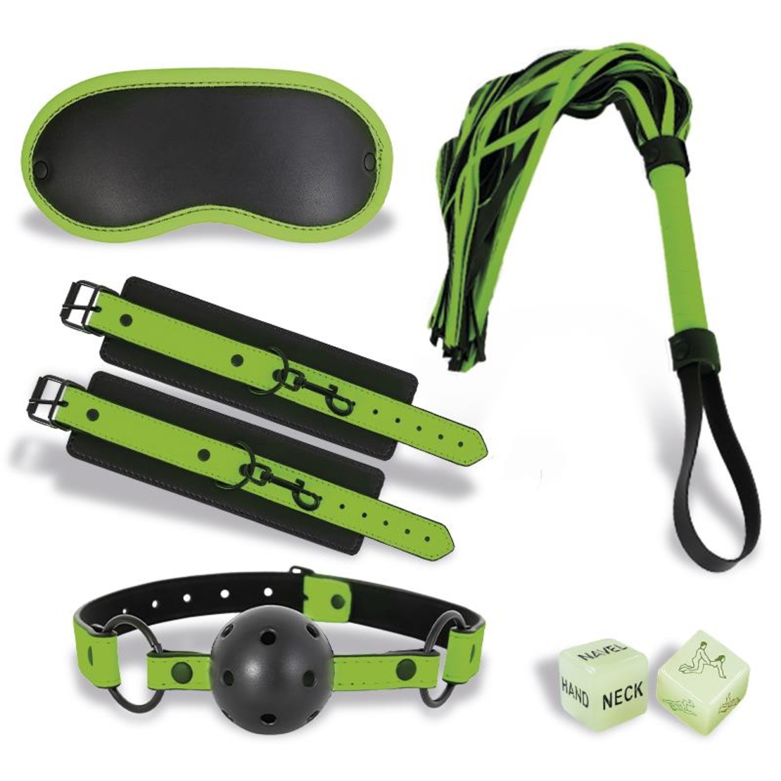 BDSM комплект INTOYOU SHINING LINE Glow in the Dark с 5 части