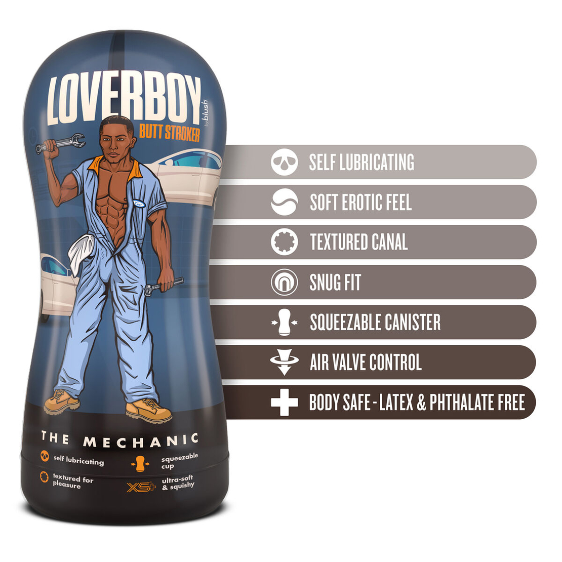 Мъжки мастурбатор Loverboy Blush Brown Кафяв