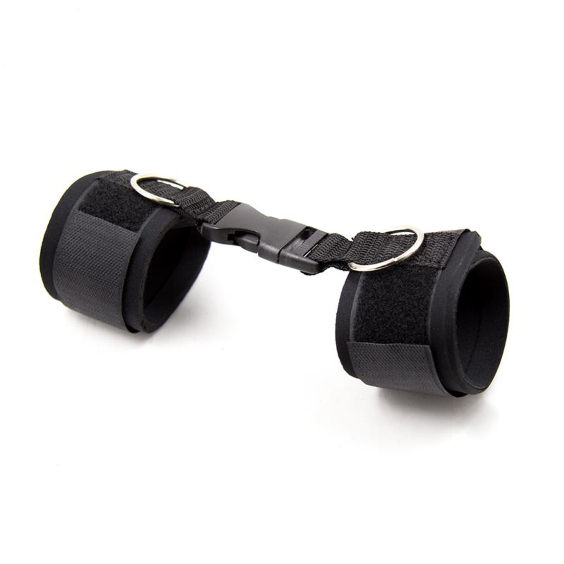 Неопренови белезници за глезени LATETOBED BDSM LINE с велкро, черни