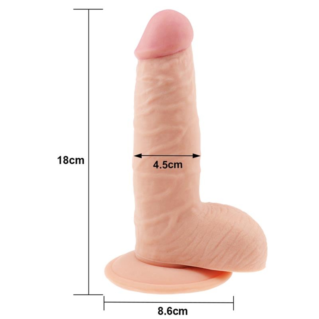 Реалистично Дилдо LOVETOY Ultra Soft Dude 18 см с вендуза