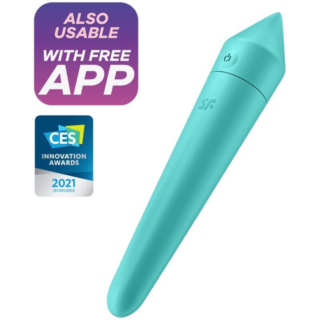 SATISFYER Ultra Power Bullet 8 Вибриращ куршум с приложение Turquoise