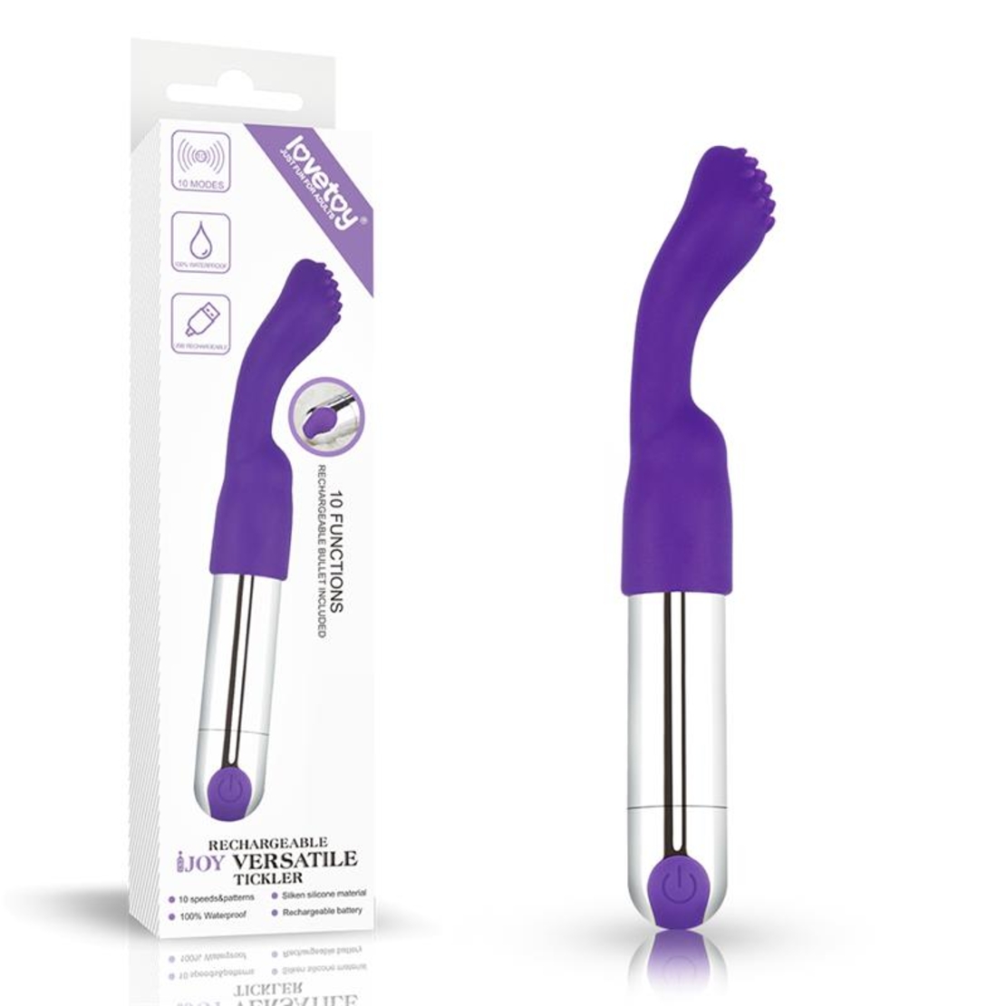 LOVETOY IJoy Versatile Tickler – мощен силиконов стимулатор с USB, лилав