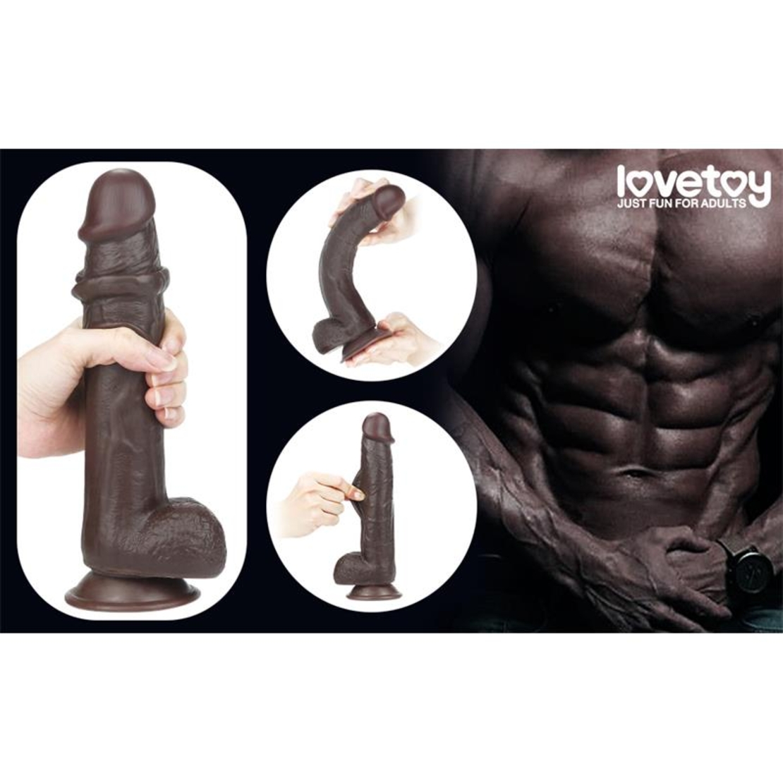 Черно плъзгащо се дилдо LOVETOY 9