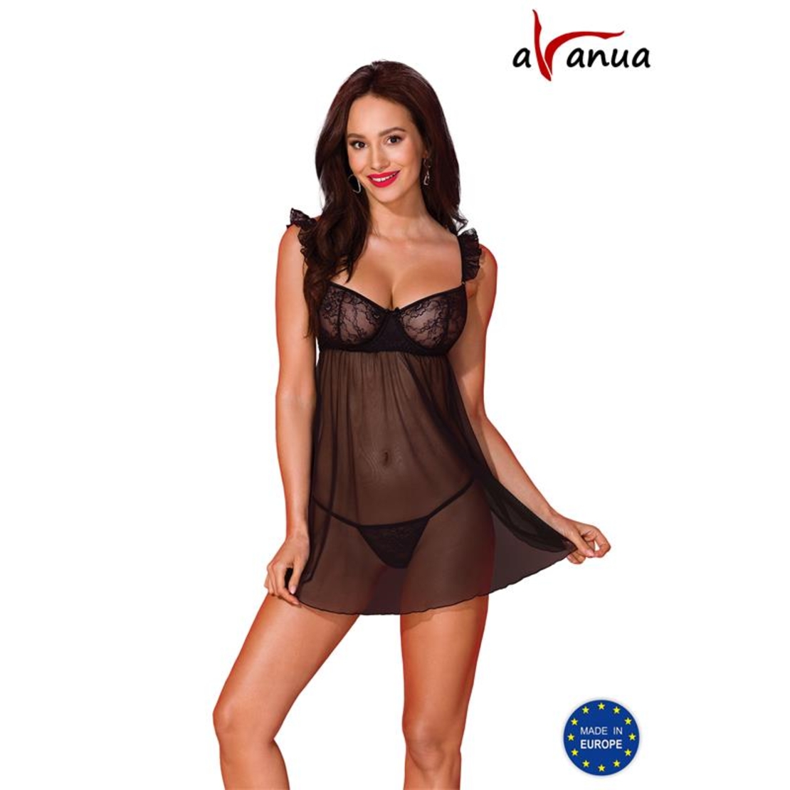 Нощница и прашки AVANUA Milagros, черни