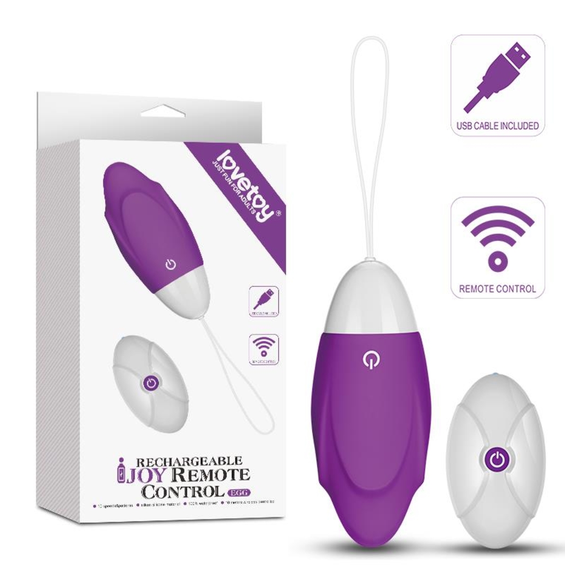 LOVETOY Вибриращо яйце iJoy с дистанционно управление USB, лилаво