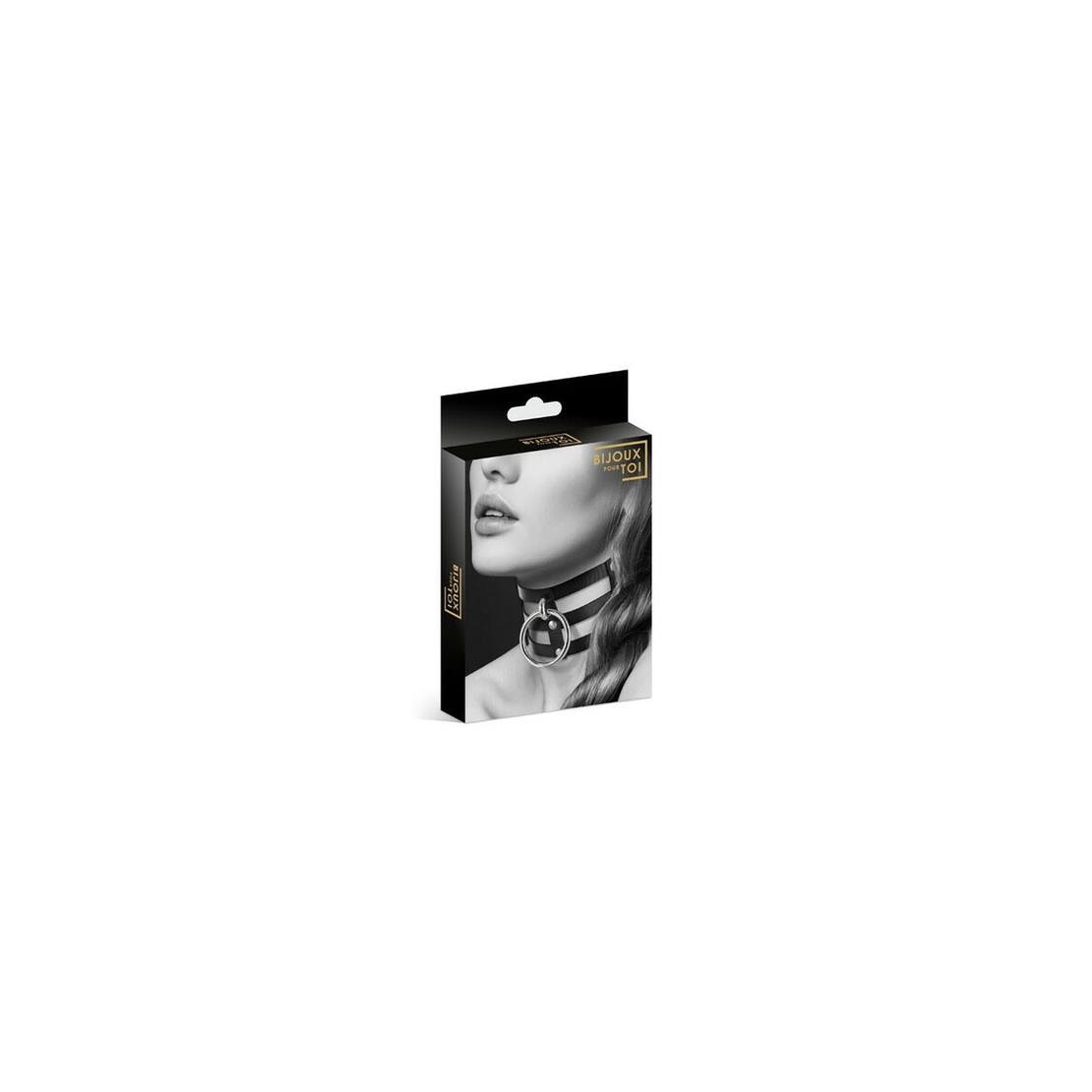 Черна кожена яка Bijoux Pour Toi