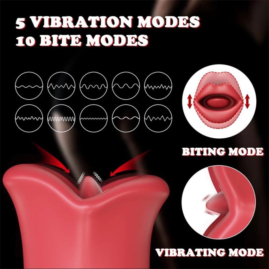 Клиторен стимулатор Ember Licking and Vibrating Mouth Shape Massager
