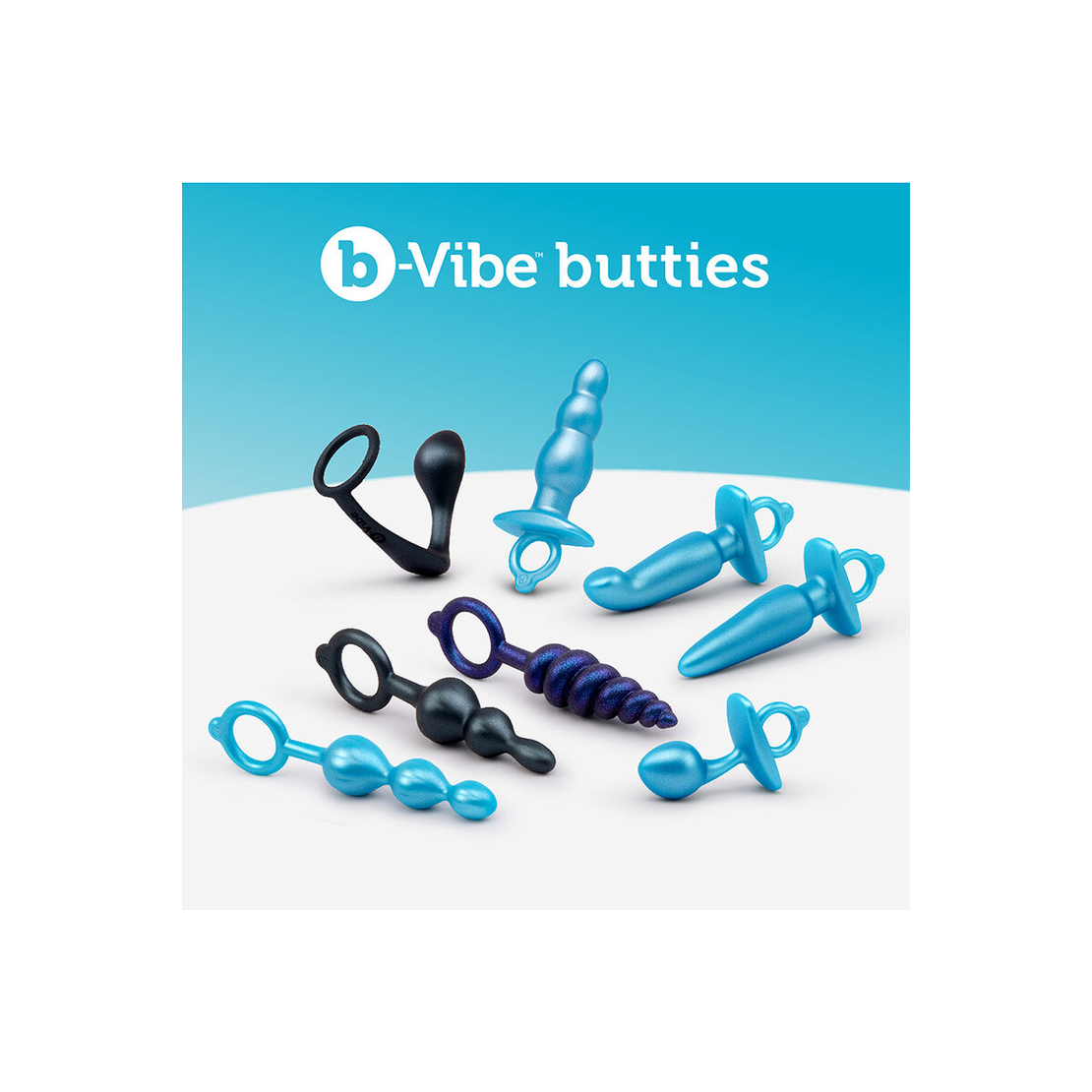 Анален разширител B-Vibe Син комплект от 3 броя