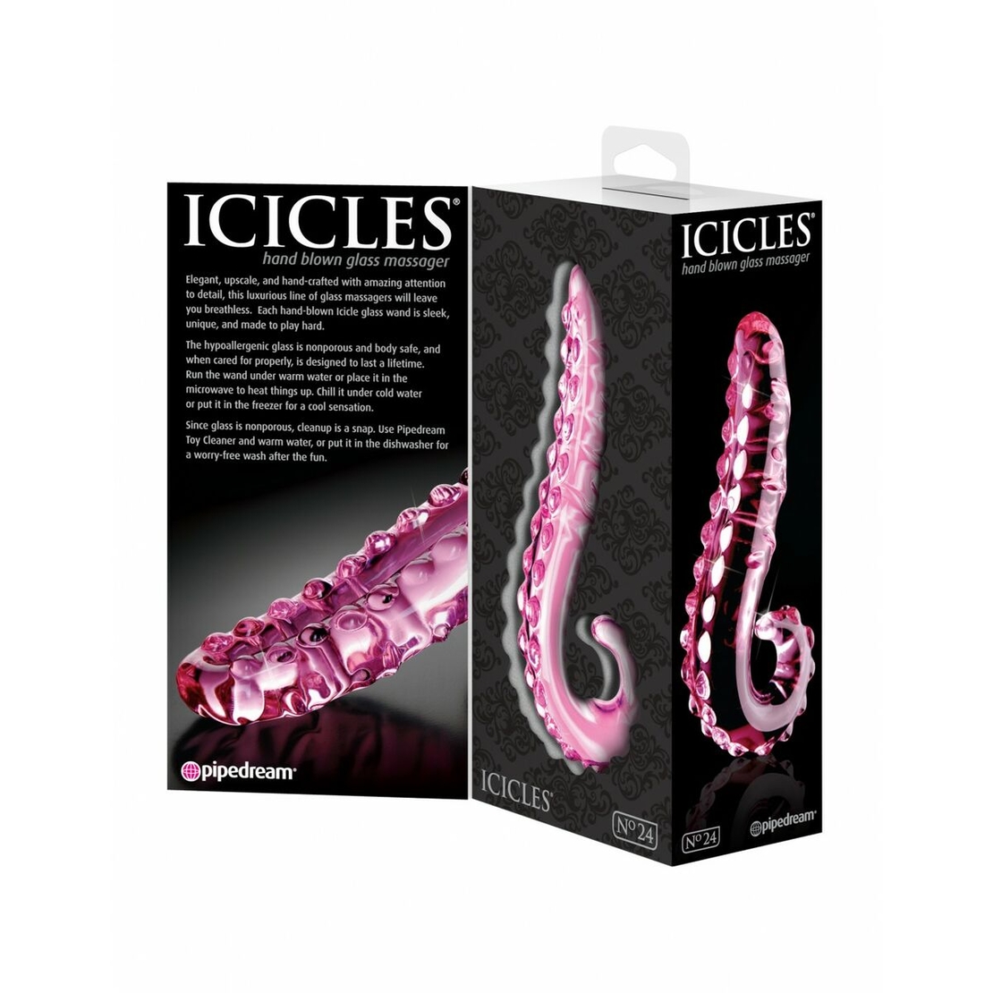 Стъклено Извито Розово Дилдо Pipedream Icicles