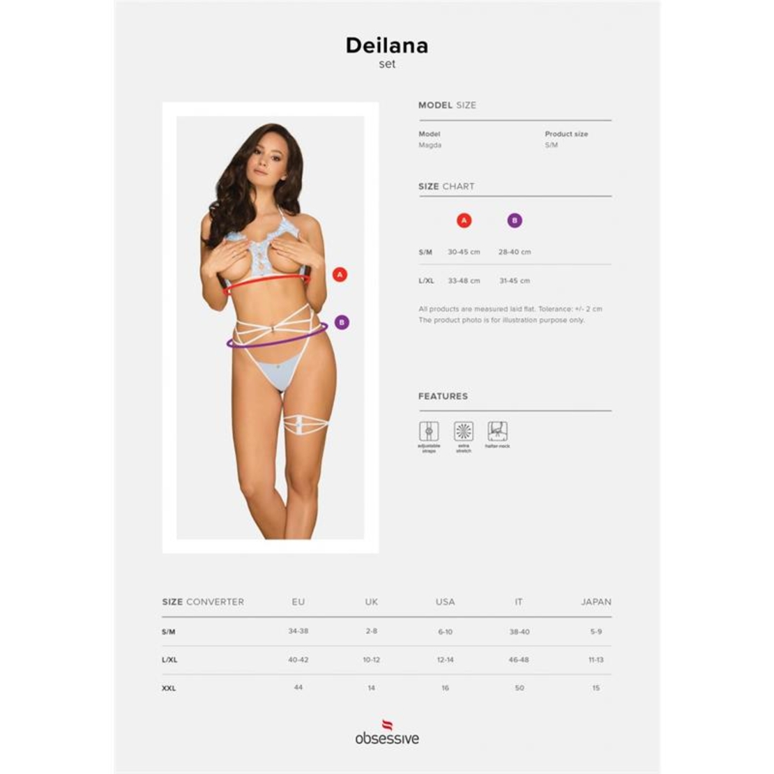 Секси комплект от 2 части OBSESSIVE Deilana - L/XL